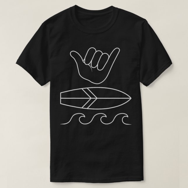 Camiseta Shaka Rótulo Surfboard Surfer Summer Waves Surfing (Diseño del anverso)