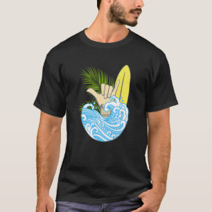 Camiseta Shaka Rótulo Vintage Hang Loose Hawaii Surfing