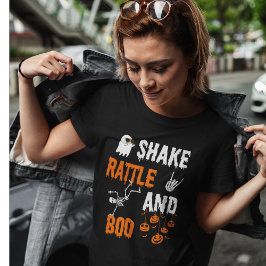Camiseta Shake Rattle Boo Esqueleto Bailarín Fantasma Hallo