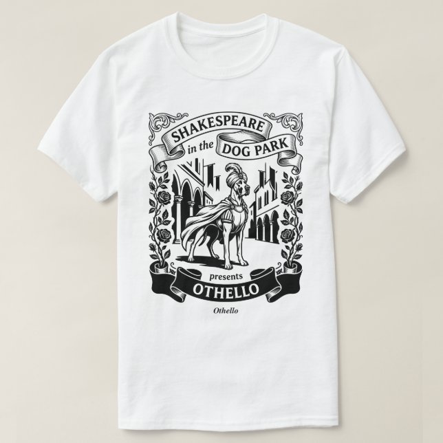 Camiseta Shakespeare en el parque canino - Otelo - Gran Dan (Diseño del anverso)