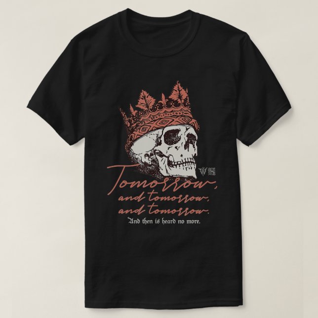 Camiseta Shakespeare entrega a Macbeth el discurso de mañan (Diseño del anverso)