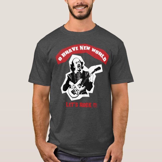 Camiseta Shakespeare Guitar Rock Quote retro (Anverso)