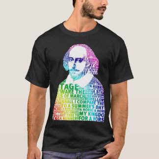 Camiseta shakespeare rainbow design no white surround backg