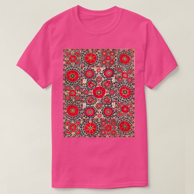 Camiseta Shakhrisyabz Suzani Impresión de bordado uzbeko (Diseño del anverso)