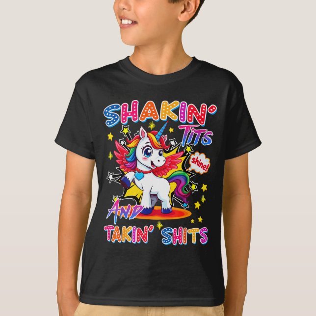 Camiseta Shakin' And Takin S Funny Unicorn Dirty Adult Humo (Anverso)
