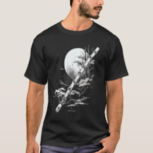 Camiseta Shakuhachi Japón Bamboo Flute japonés Grap de arte