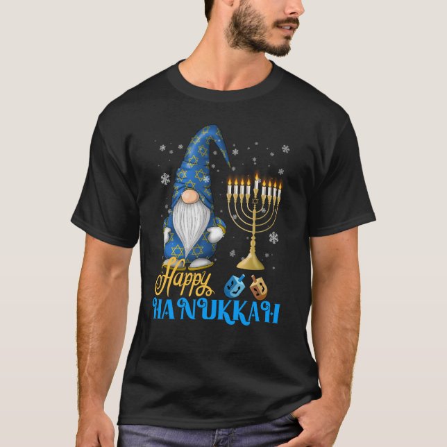 Camiseta Shalom Gnome Happy Hanukkah Chanukah (Anverso)