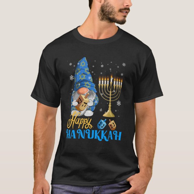 Camiseta Shalom Gnome Happy Hanukkah Chanukah (Anverso)