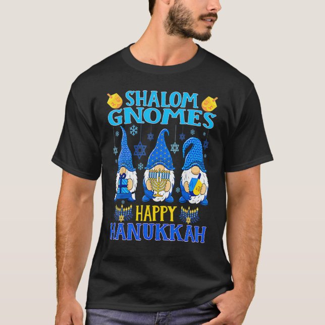 Camiseta Shalom Gnomes Jew Hanukkah Pajamas Chanukah (Anverso)
