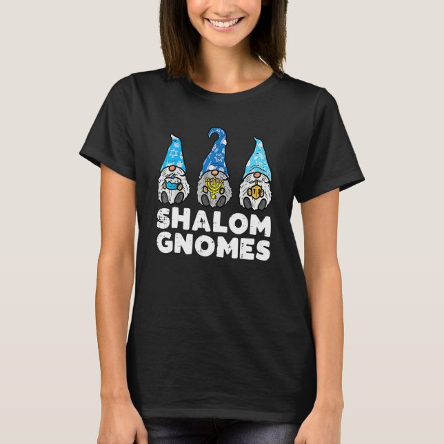 Camiseta Shalom Gnomes  Jew Hanukkah Pajamas Chanukah PJs W (Anverso)