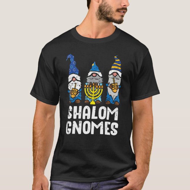 Camiseta Shalom Gnomes Judío Feliz Hanukkah Pajamas Chanuk (Anverso)