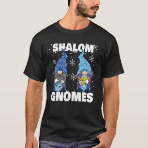 Camiseta Shalom Gnomes Judío Hanukkah Menorah Dreidel Wome