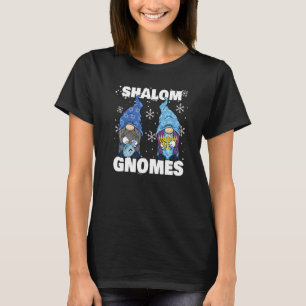 Camiseta Shalom Gnomes Judío Hanukkah Menorah Dreidel Wome