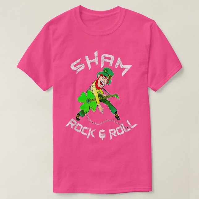 Camiseta Sham Rock And Roll Shamrock Guitar Lover St Patric (Diseño del anverso)