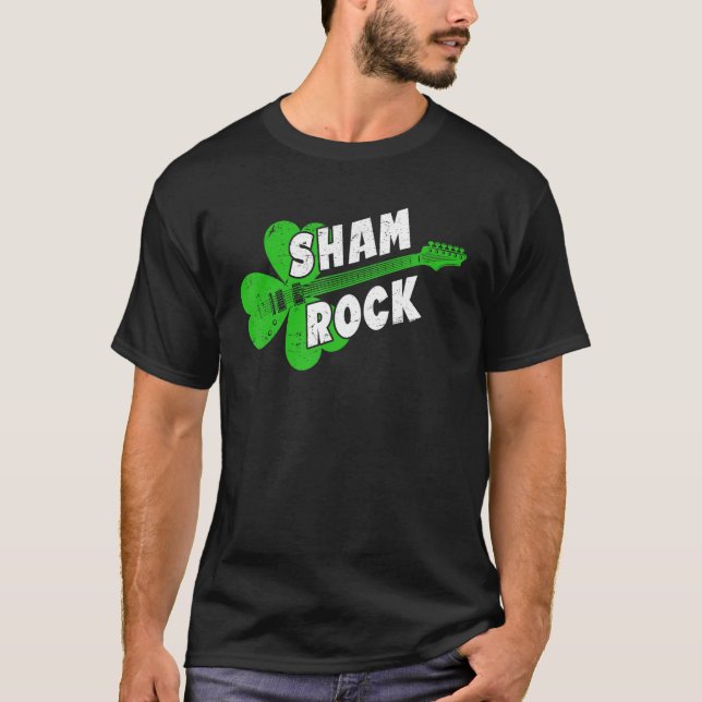Camiseta Sham Rock Shamrock Guitar St Patricks Day (Anverso)