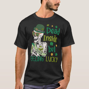Camiseta Shamrock and Irish Beer Dead on the Inside pero F