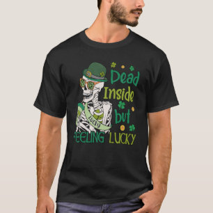 Camiseta Shamrock and Irish Beer Dead on the Inside pero F