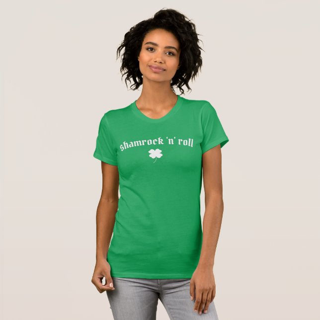 Camiseta Shamrock and roll Día de San Patricio (Anverso completo)