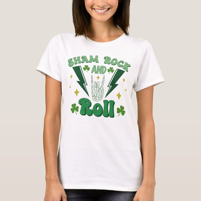 Camiseta Shamrock and Roll St Patrick's Day (Anverso)
