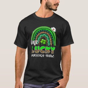 Camiseta Shamrock arcoiris Enfermera oncológica afortunada 