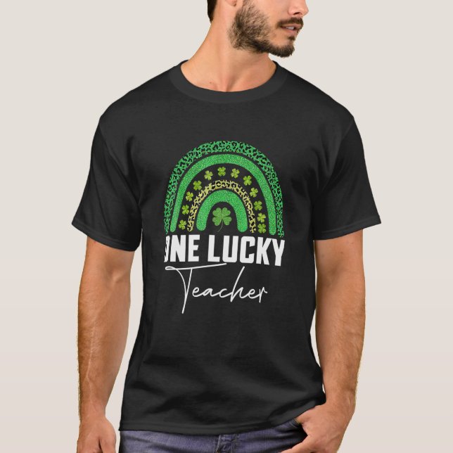 Camiseta Shamrock arcoiris un afortunado día de profesor St (Anverso)
