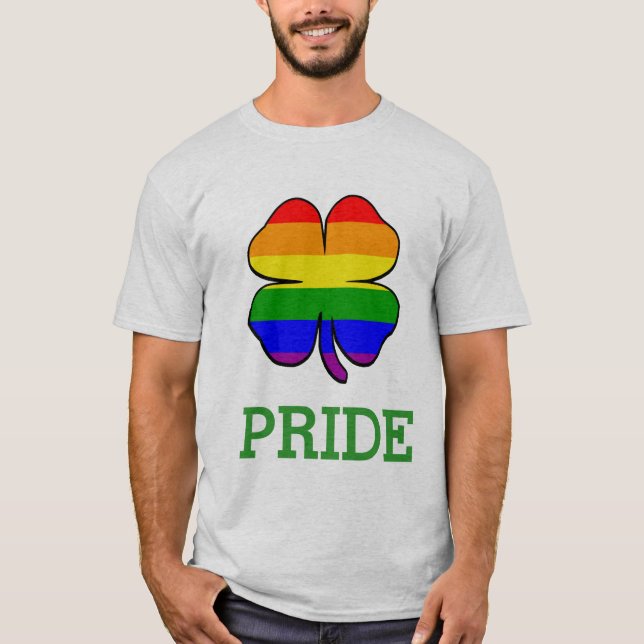 Camiseta Shamrock bandera arcoiris orgullo gay (Anverso)