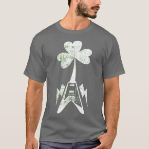 Camiseta Shamrock clover electric rock guitar st patricks d