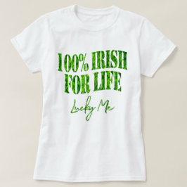 Camiseta Shamrock Clovers 100% Irlandés Divertido San Patri