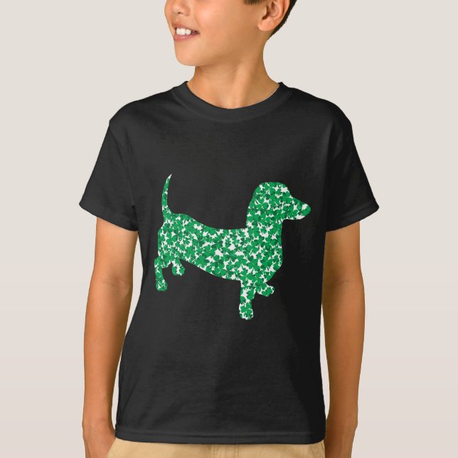 Camiseta Shamrock Dachshund (Anverso)