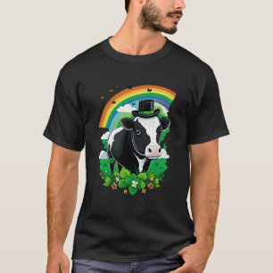 Camiseta Shamrock De Ganado Verde En Vaca Día De Santo Patr