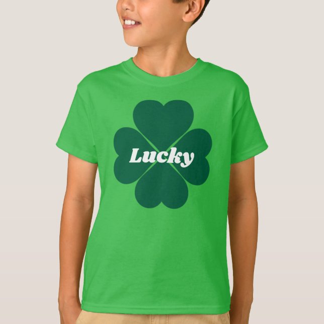 Camiseta Shamrock de St. Patty | trébol verde con suerte (Anverso)