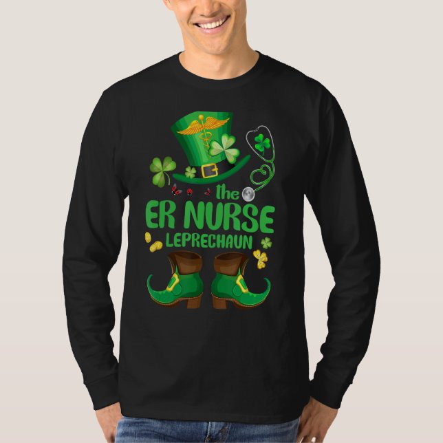 Camiseta Shamrock Er Nurse Leprechaun Funny St Patricks Day (Anverso)