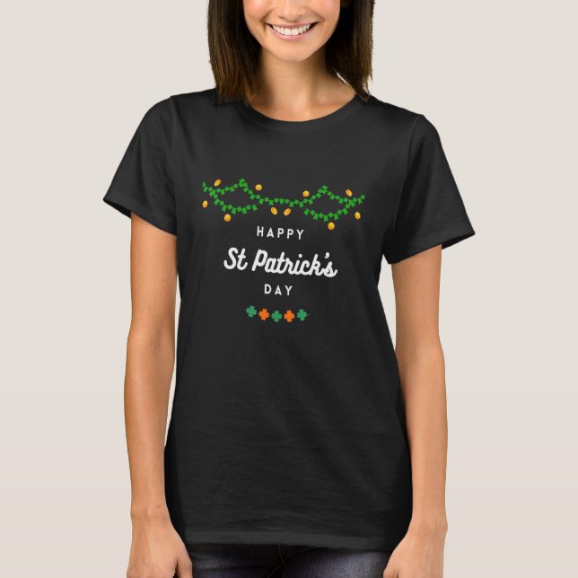 Camiseta Shamrock Garland feliz Día de San Patricio (Anverso)