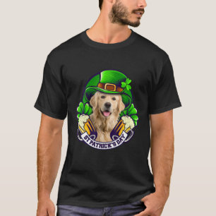 Camiseta Shamrock Gorra Golden Retriever Holding Beer St Pa