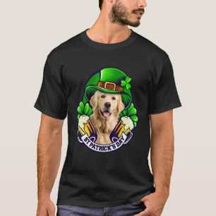 Camiseta Shamrock Gorra Golden Retriever Holding Beer St Pa