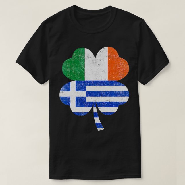 Camiseta Shamrock griego Grecia bandera de Irlanda (Diseño del anverso)