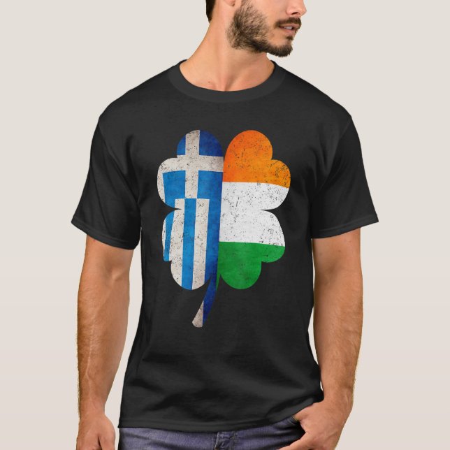 Camiseta Shamrock griego Grecia bandera de Irlanda St Patri (Anverso)