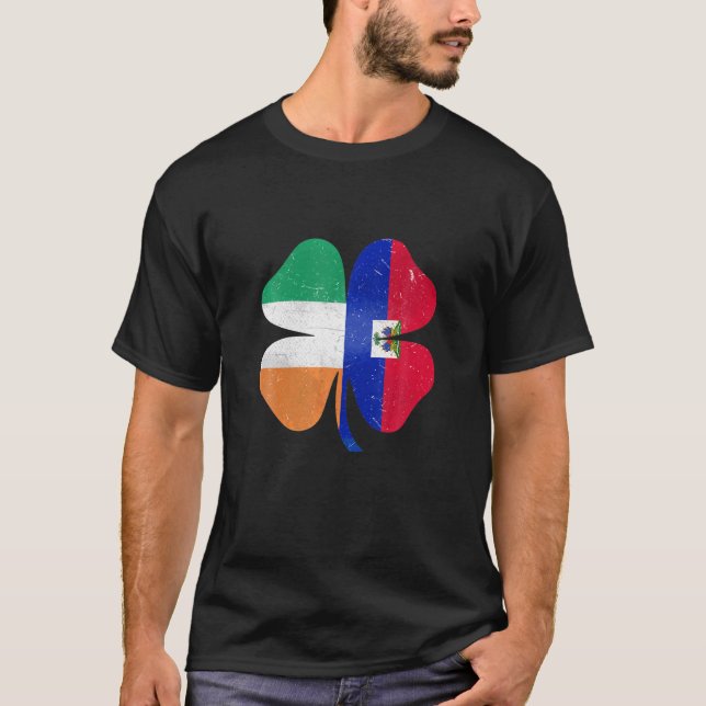 Camiseta Shamrock haitiano irlandés Haití St. Patrick's (Anverso)