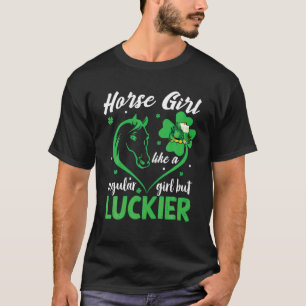 Camiseta Shamrock Heart Horse Clover St Patricks Day Mujere