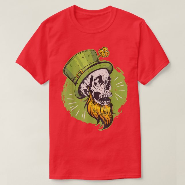 Camiseta Shamrock Irish Beart Skull Leprechaun St Patrick (Diseño del anverso)