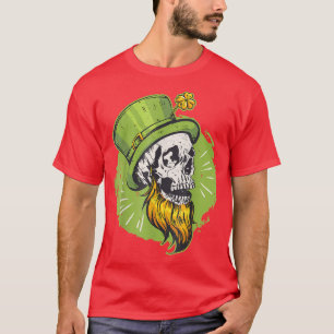Camiseta Shamrock Irish Beart Skull Leprechaun St Patrick