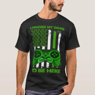 Camiseta Shamrock Irish Flag Gamer Video Game Controller St