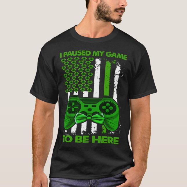 Camiseta Shamrock Irish Flag Gamer Video Game Controller St (Anverso)