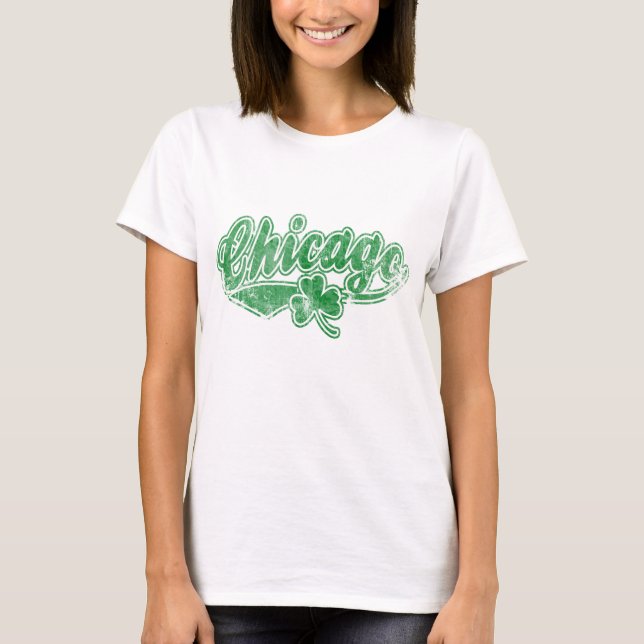 Camiseta Shamrock irlandés de Chicago (Anverso)