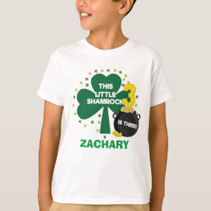 Camiseta Shamrock irlandés de tercer cumpleaños para St. 