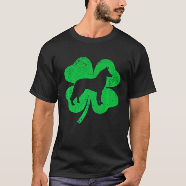 Camiseta Shamrock Leaf Belga Malinois St Patricks D (Anverso)