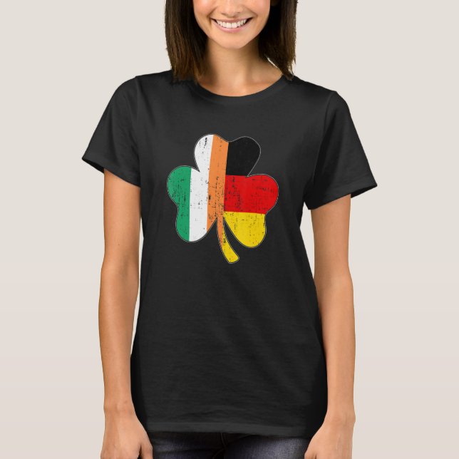 Camiseta Shamrock leaf irish german flag for St Patricks da (Anverso)