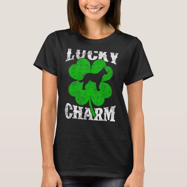 Camiseta Shamrock Leaf Lucky Charm Blue Heeler Dog St Patri (Anverso)