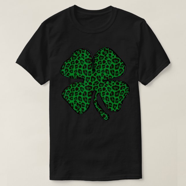 Camiseta Shamrock Leopard Plaid Cute Cheetah St Patrick's D (Diseño del anverso)