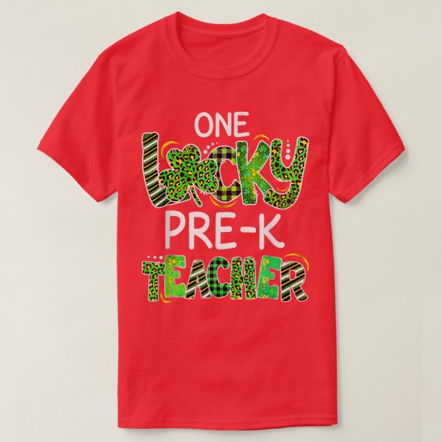 Camiseta Shamrock Leopard Plaid Pat (Diseño del anverso)